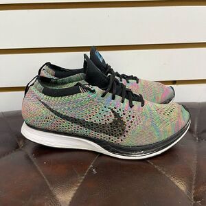 Nike Flyknit Racer Multicolor 526628-304 Rainbow Trainer Runner Men’s Size 6.5